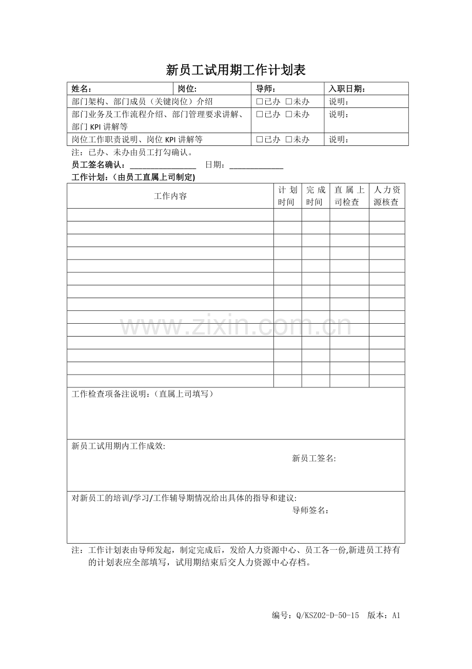 新员工试用期工作计划表.doc_第1页