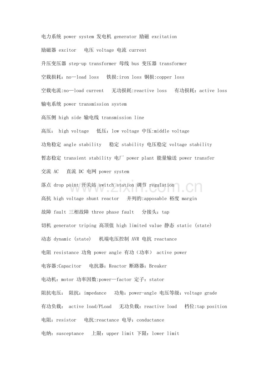 电力系统常用英语词汇.doc_第1页