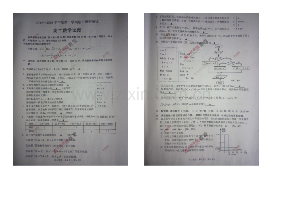 江苏省宿迁市沭阳县2021-2022学年高二上学期期中考试-数学-扫描版含答案.docx_第1页