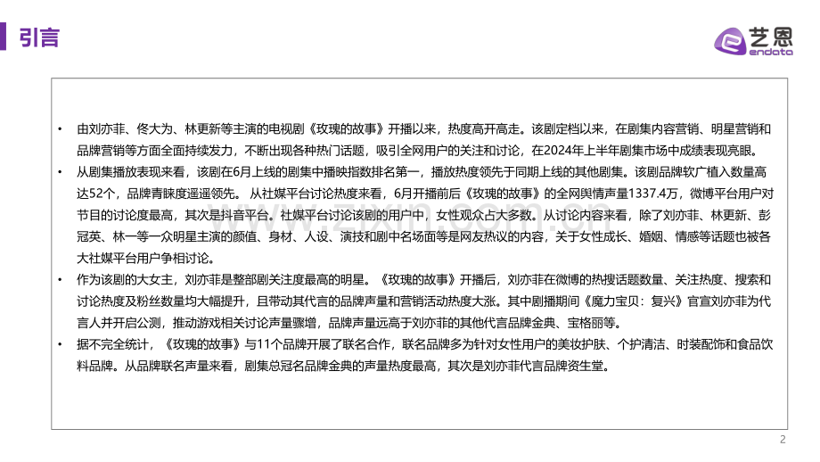 《玫瑰的故事》剧集·明星·品牌 社媒营销洞察.pdf_第2页