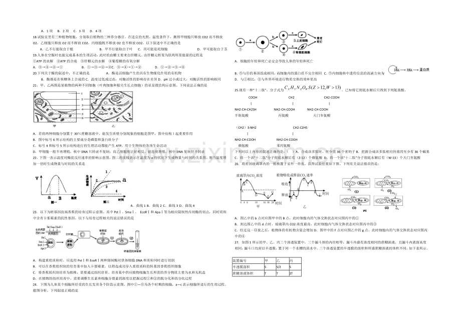 2021年高考生物小题专练系列16-Word版无答案.docx_第2页
