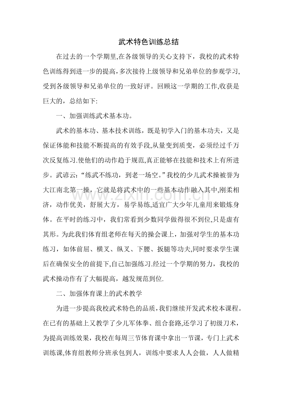 武术训练总结.doc_第1页