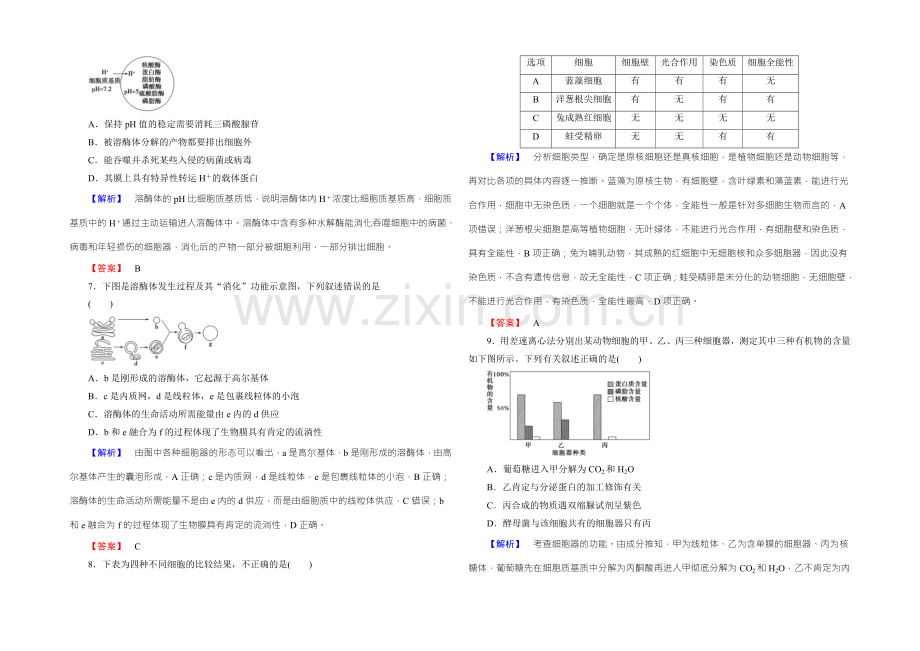 2022新课标高考生物总复习限时检测6细胞器——系统内的分工合作-.docx_第2页