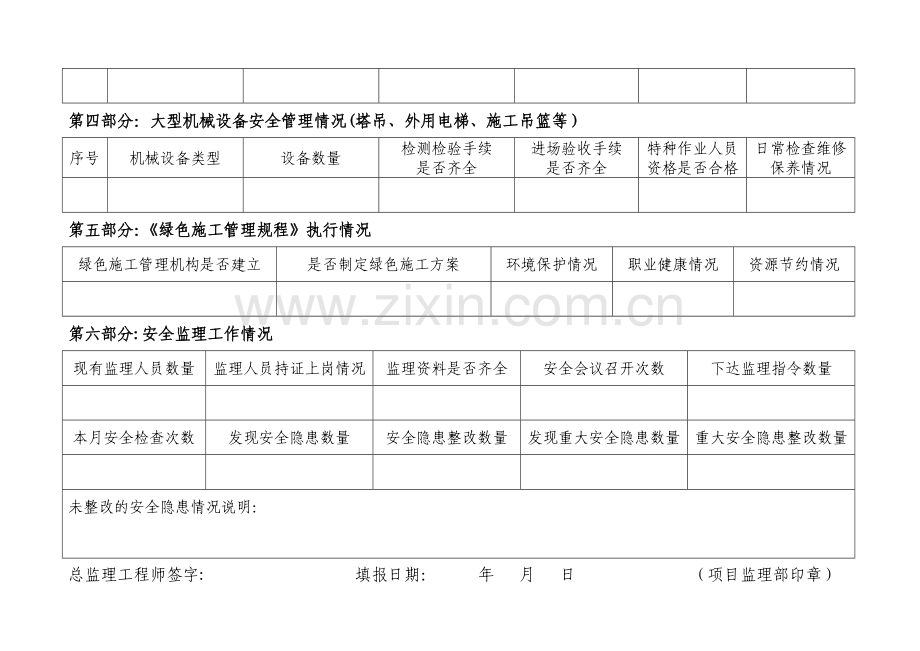 工程安全监理月报表格.doc_第2页