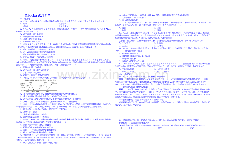 【2020考点全解】2020届高考历史一轮考点全解：5欧洲大陆的政体改革-Word版含解析.docx_第1页