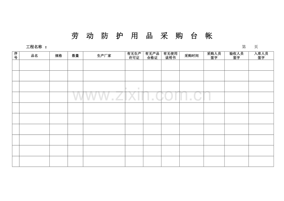 安全防护用品台账.doc_第1页