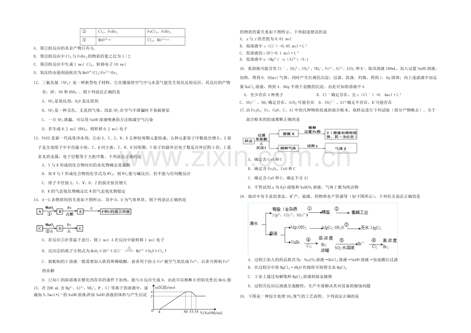 浙江省效实中学2021届高三上学期期中考试化学-Word版含答案.docx_第2页