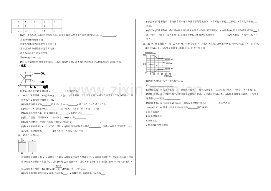 【中学教材全解】高中化学人教版选修4同步练习：第二章-第三节-化学平衡-Word版含答案.docx_第2页