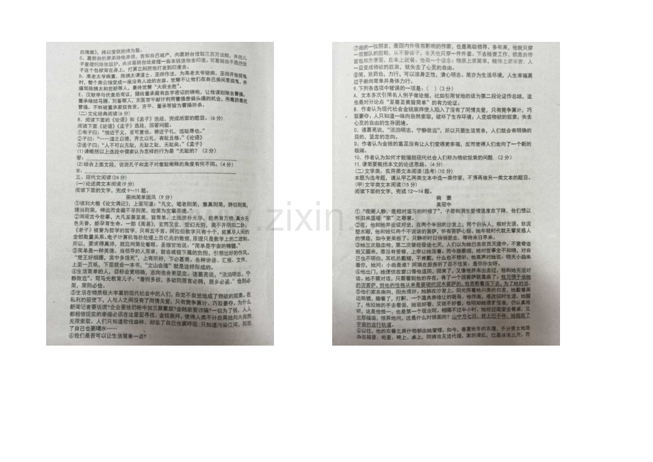 福建省福州三中2021届高三5月月考语文试卷-扫描版含答案.docx_第2页