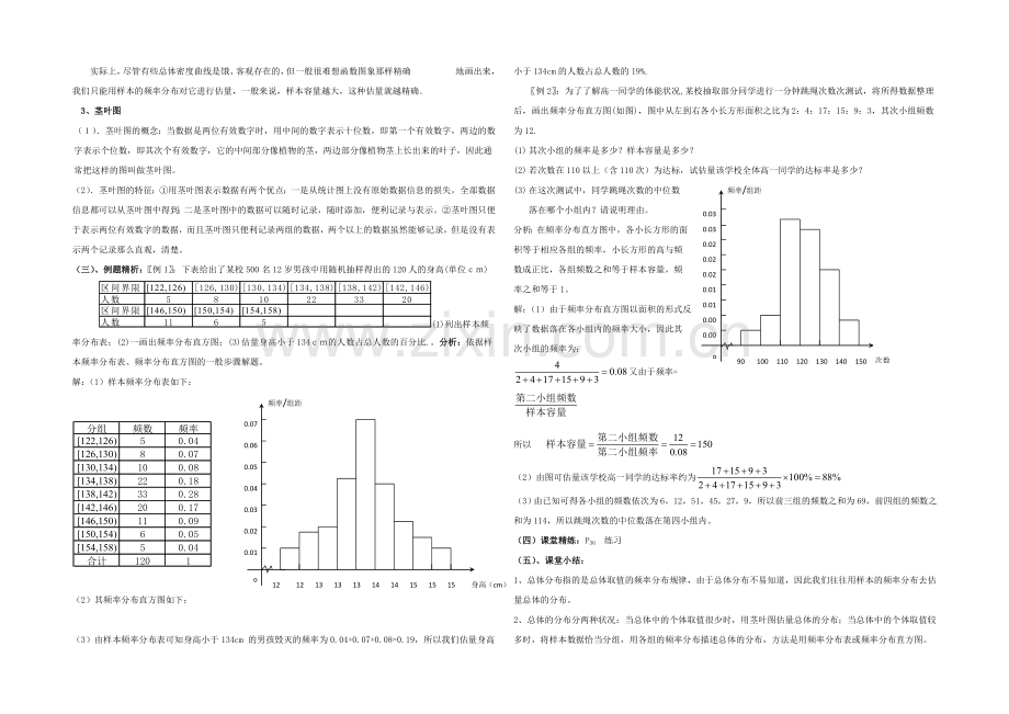 2021高中数学-1.5-估计总体的分布-教案-(-北师大版必修3).docx_第2页