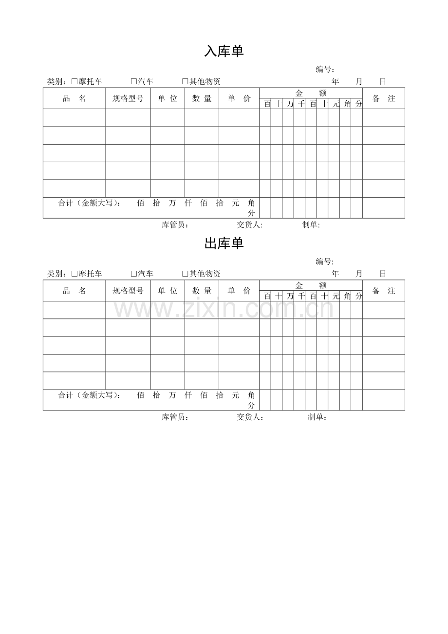 仓库管理表格大全汇总-仓库管理全套常用表格模板.doc_第1页