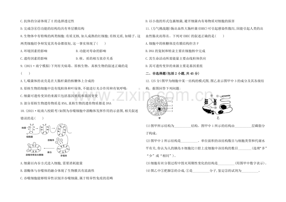2021高考生物一轮小专题复习之课时提升作业(四)-第二单元-第2讲Word版含答案.docx_第2页