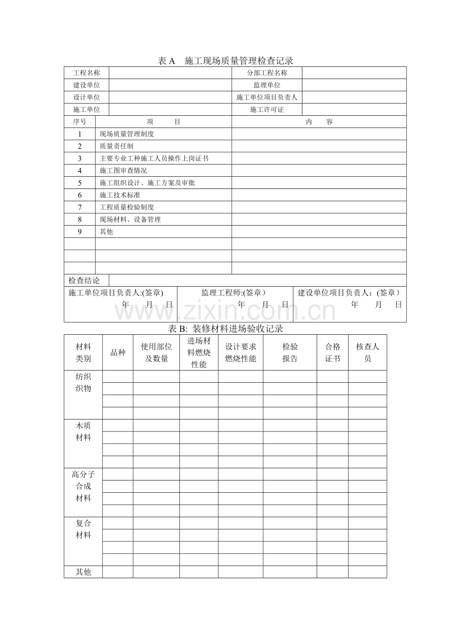 装修项目清单(装修工程需要填写).doc_第1页