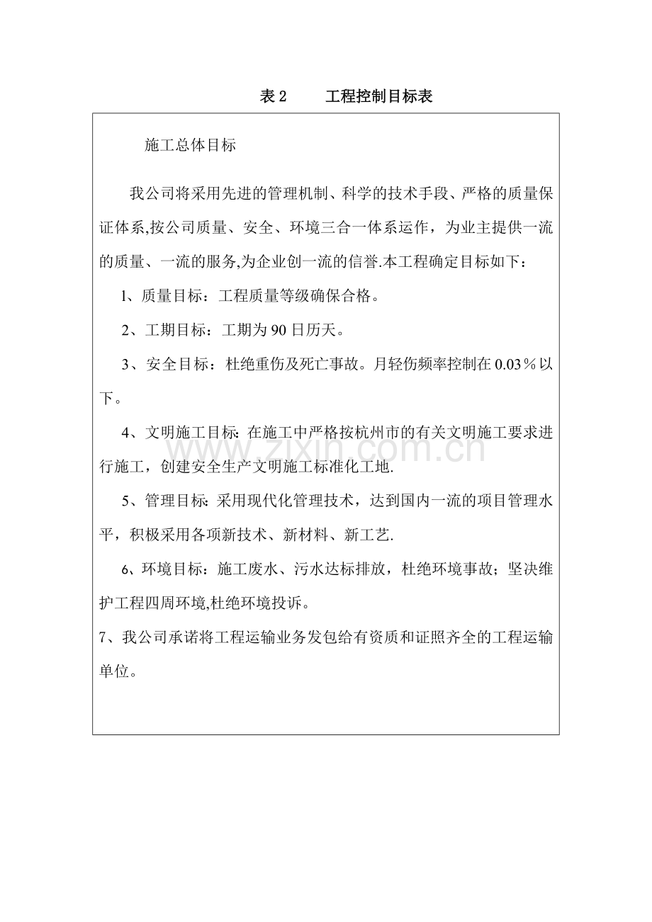 表2-----工程控制目标表.doc_第1页