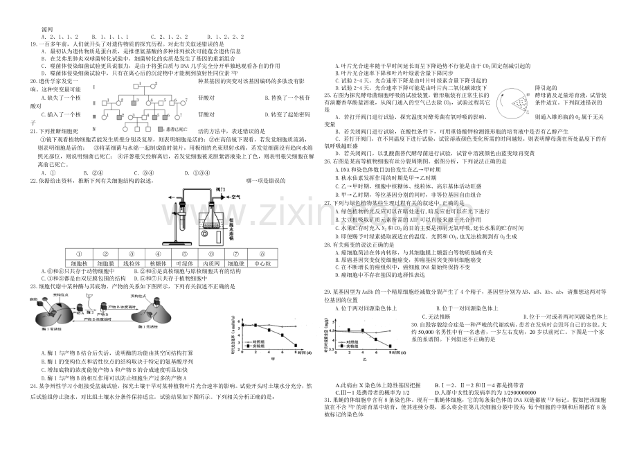 辽宁省沈阳二中2021届高三上学期10月月考试题-生物-Word版含答案.docx_第2页