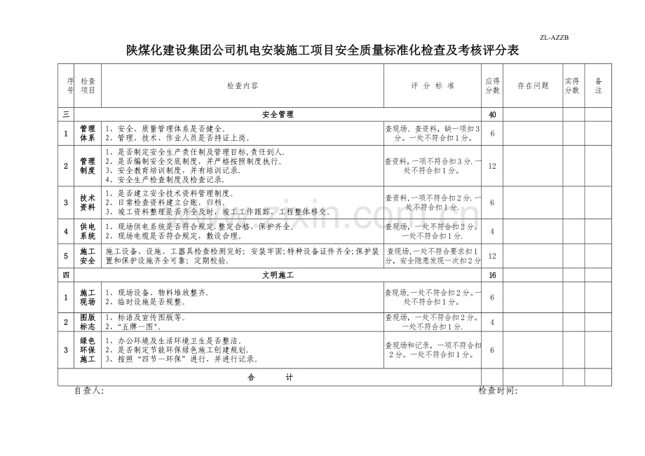 机电安装施工质量标准化考核表.doc_第2页