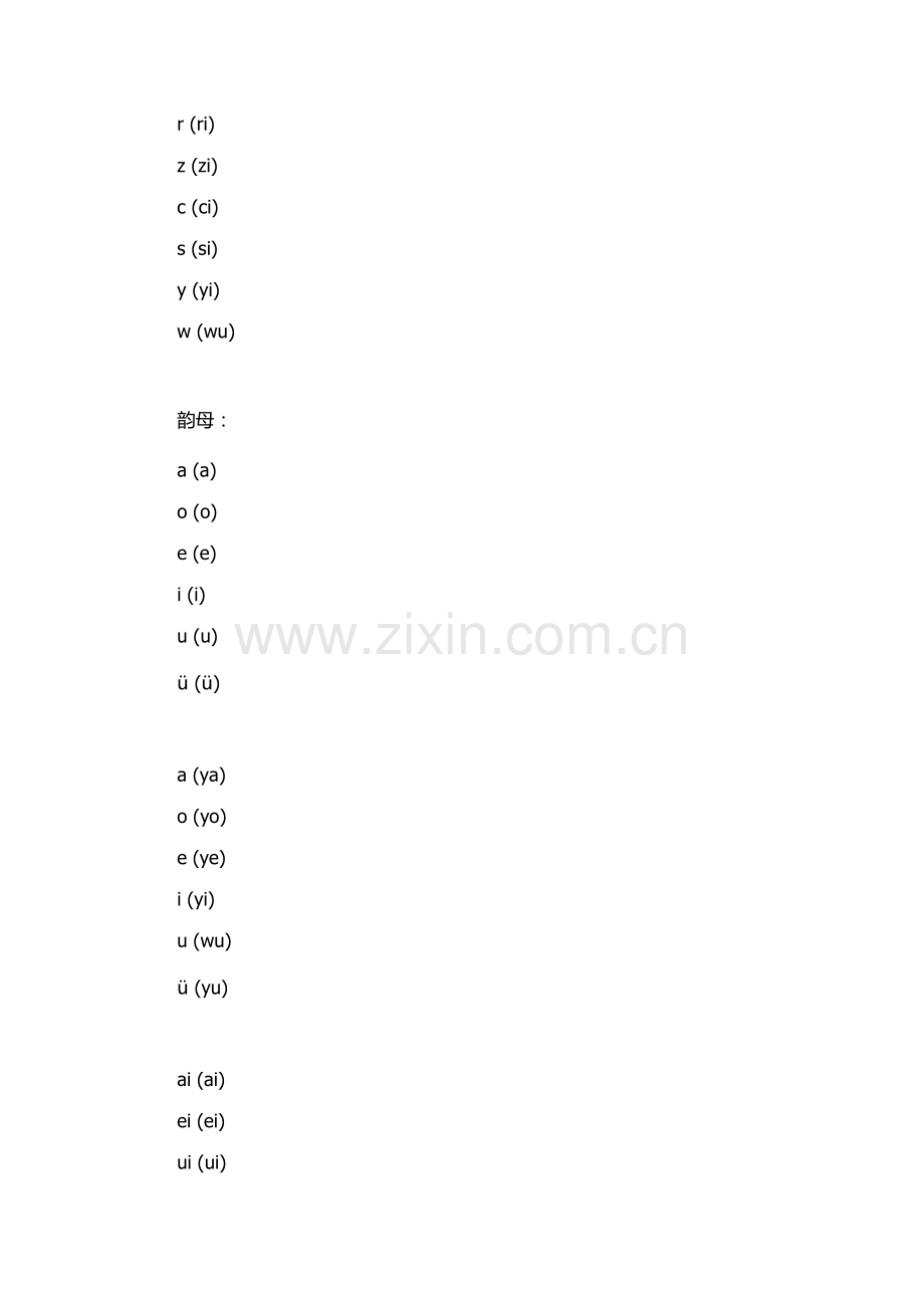 26个声母和韵母表.docx_第2页