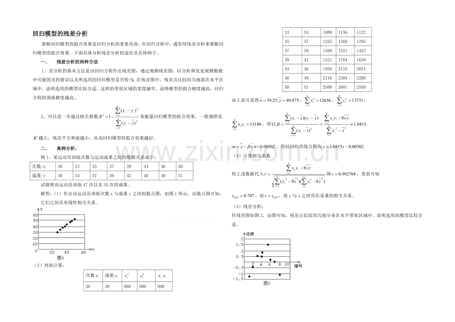 高中数学(北师大版)选修1-2教案：第1章-拓展资料：回归模型的残差分析.docx_第1页