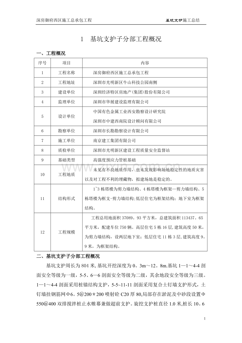 基坑支护施工总结(质监站).doc_第1页