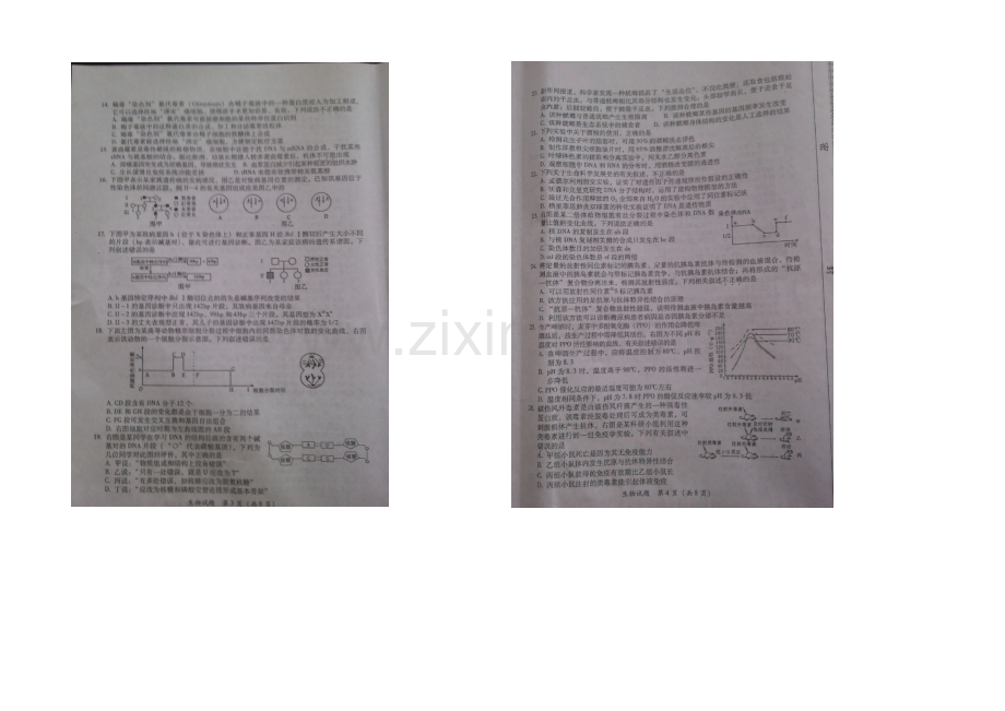 福建省漳州市2021届普通高中毕业班质量检查生物试题-扫描版含答案.docx_第2页