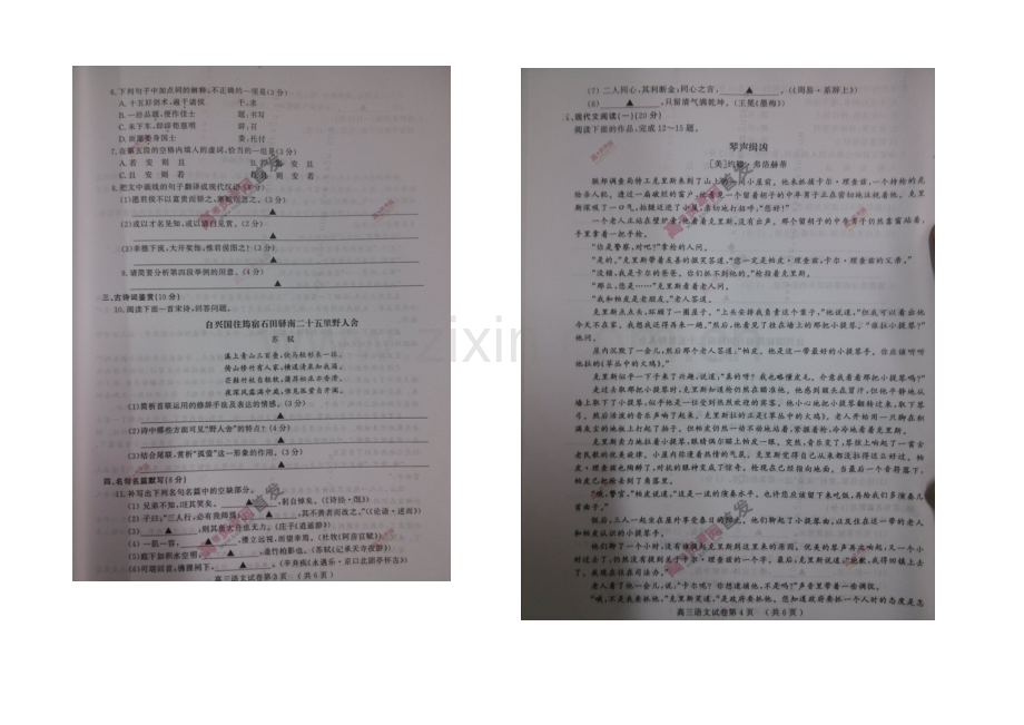 江苏省南京市、盐城市2021届高三第二次模拟考试-语文-扫描版含答案.docx_第2页