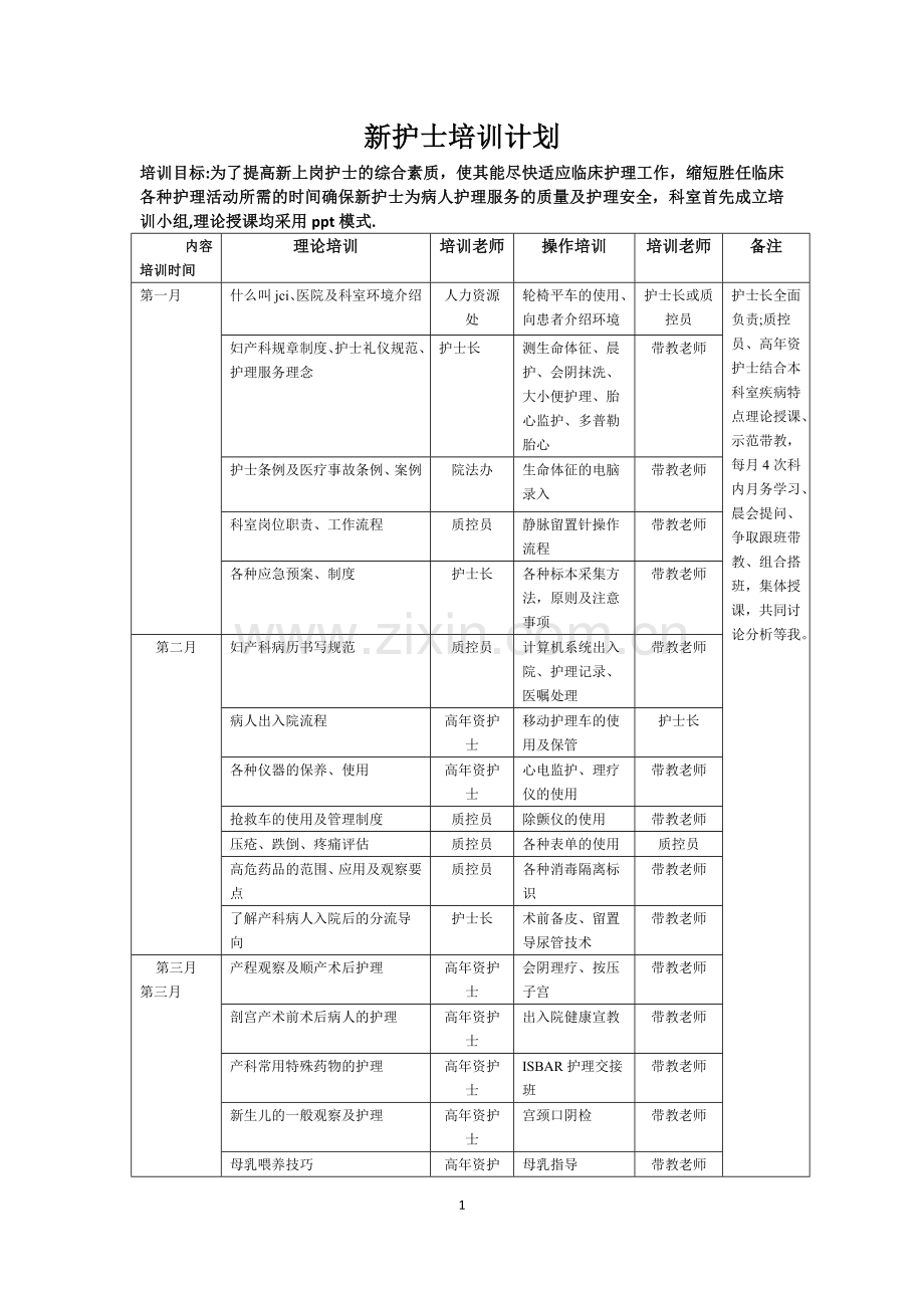 新护士培训计划.doc_第1页