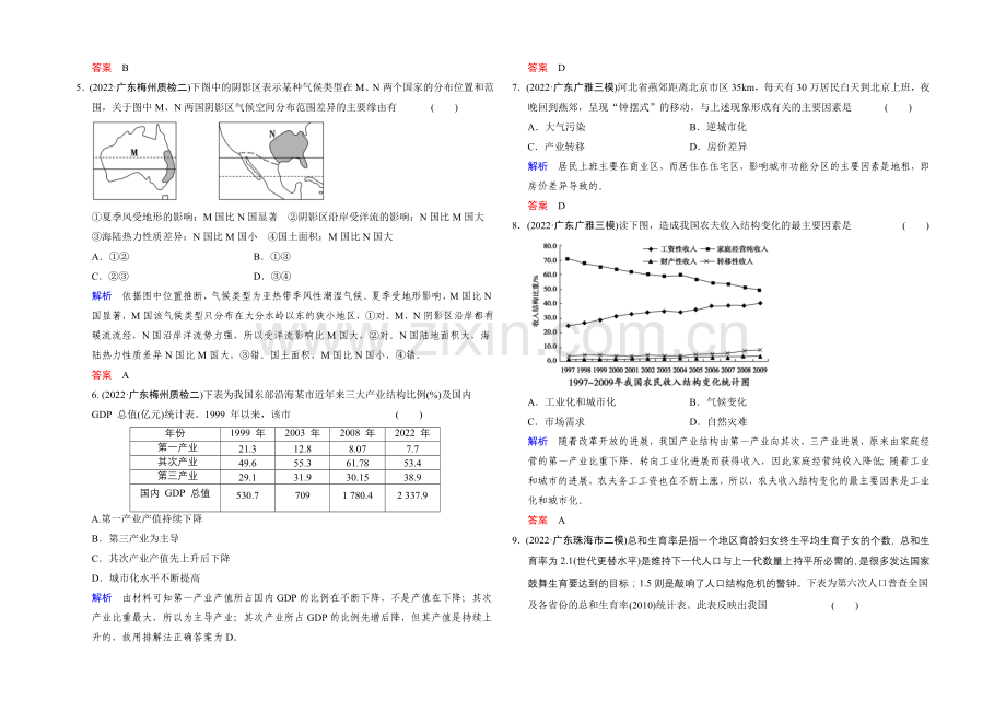 【创新设计】2021高考地理(广东专用)大二轮总复习仿真模拟卷6-Word版含解析.docx_第2页