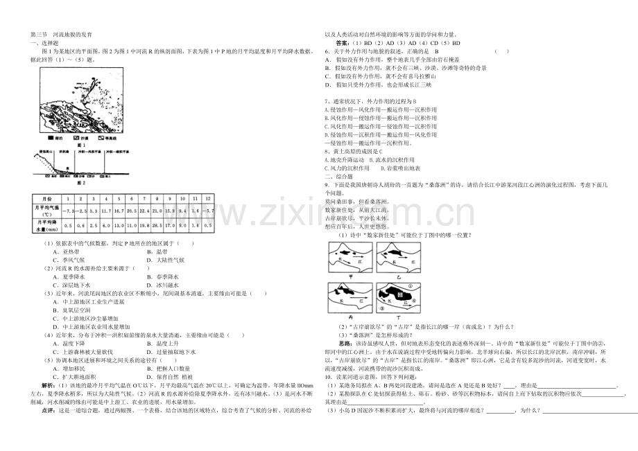 2020年新人教版高中地理必修1：同步检测4.3《河流地貌的发育》.docx_第1页