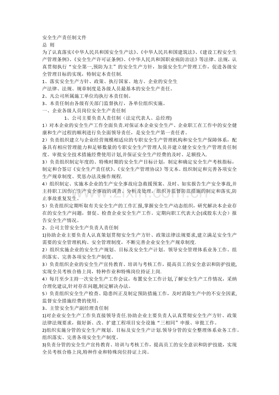 安全生产责任制文件(新).docx_第1页