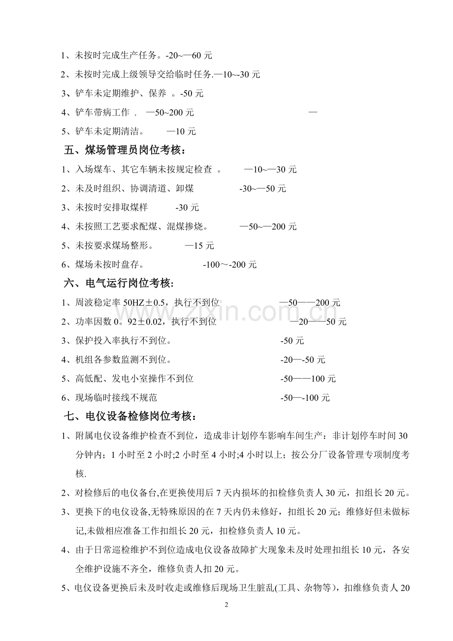 热电厂岗位考核标准.doc_第2页