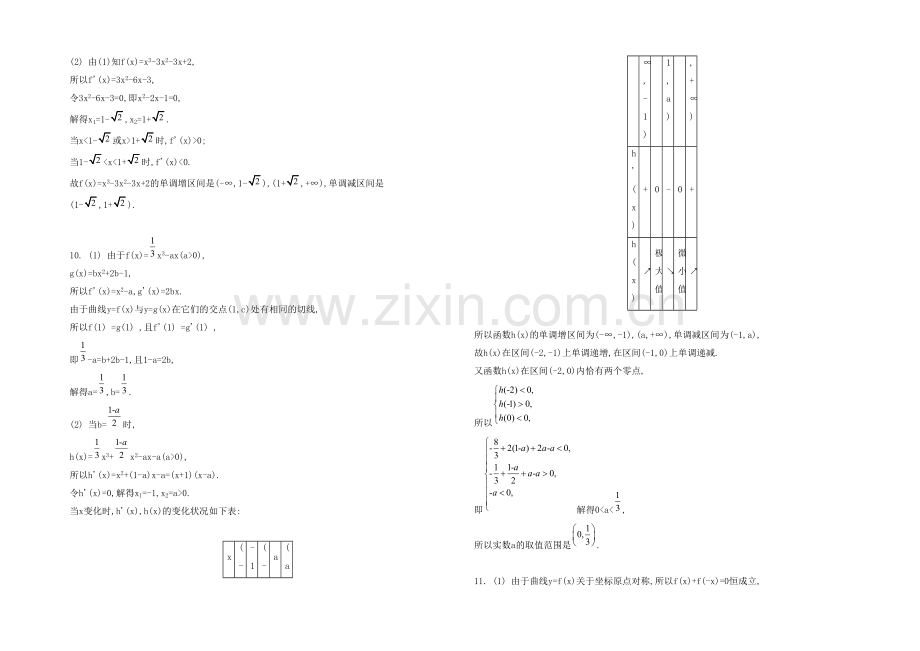 2021高考数学(文-江苏专用)二轮复习-专题四-第二讲-导数及其应用14-【检测与评估答案】.docx_第2页