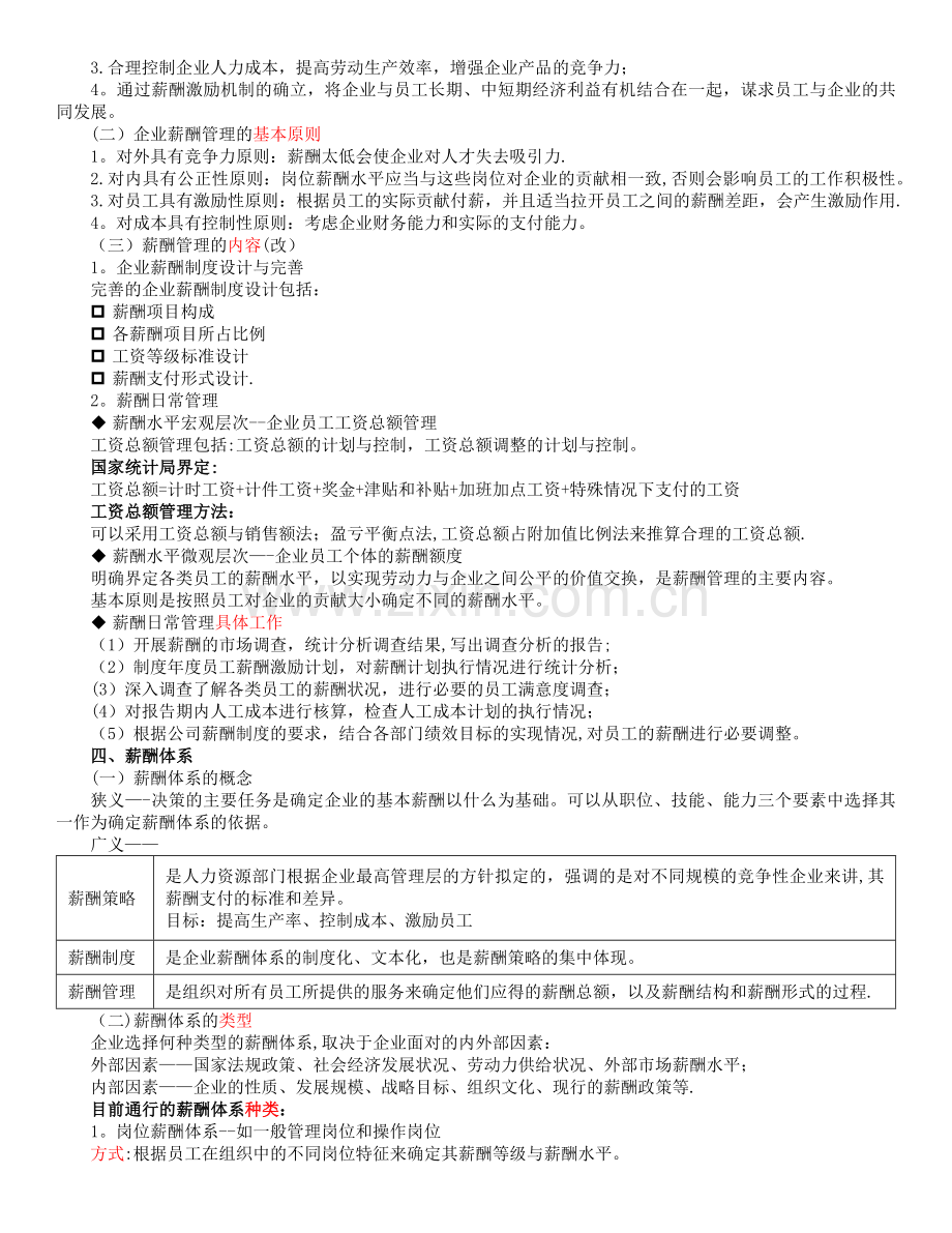人力资源管理师(三级)-第五章-薪酬管理-基础知识笔记总结.docx_第2页