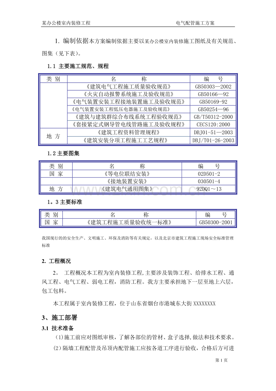 电气配管施工专项方案.doc_第1页
