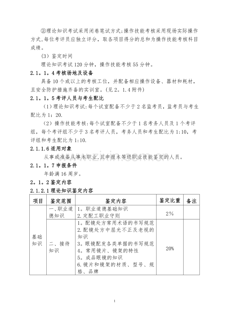 深圳职业技能鉴定眼镜定配工考核大纲.doc_第2页