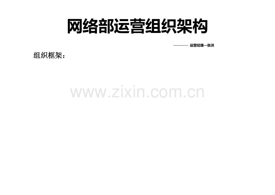 网络部运营组织架构及绩效考核标准.doc_第1页