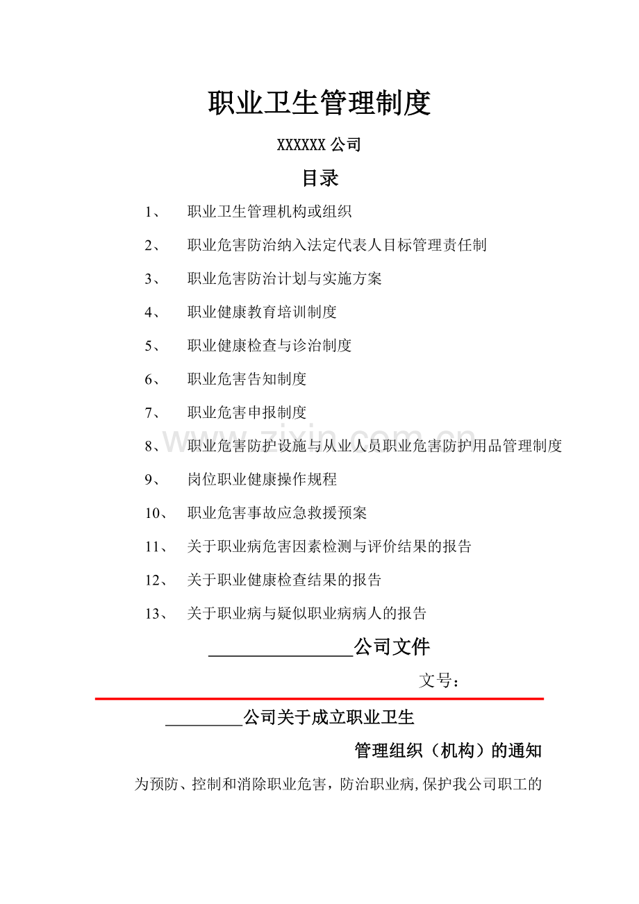 职业卫生相关管理制度13项.doc_第1页