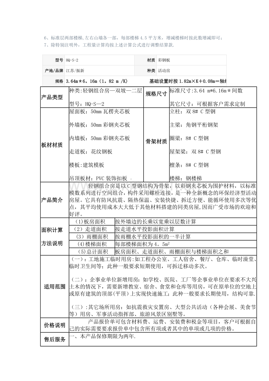 活动板房常用模数面积对照表.doc_第2页