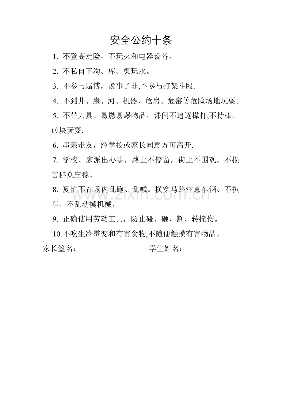 安全公约十条.doc_第1页