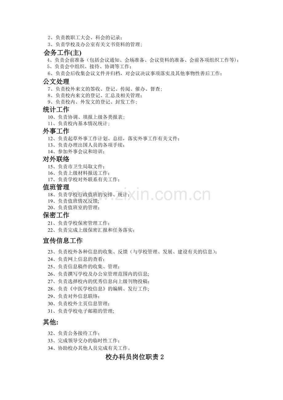 中等职业学校办公室工作职责及岗位职责.doc_第2页