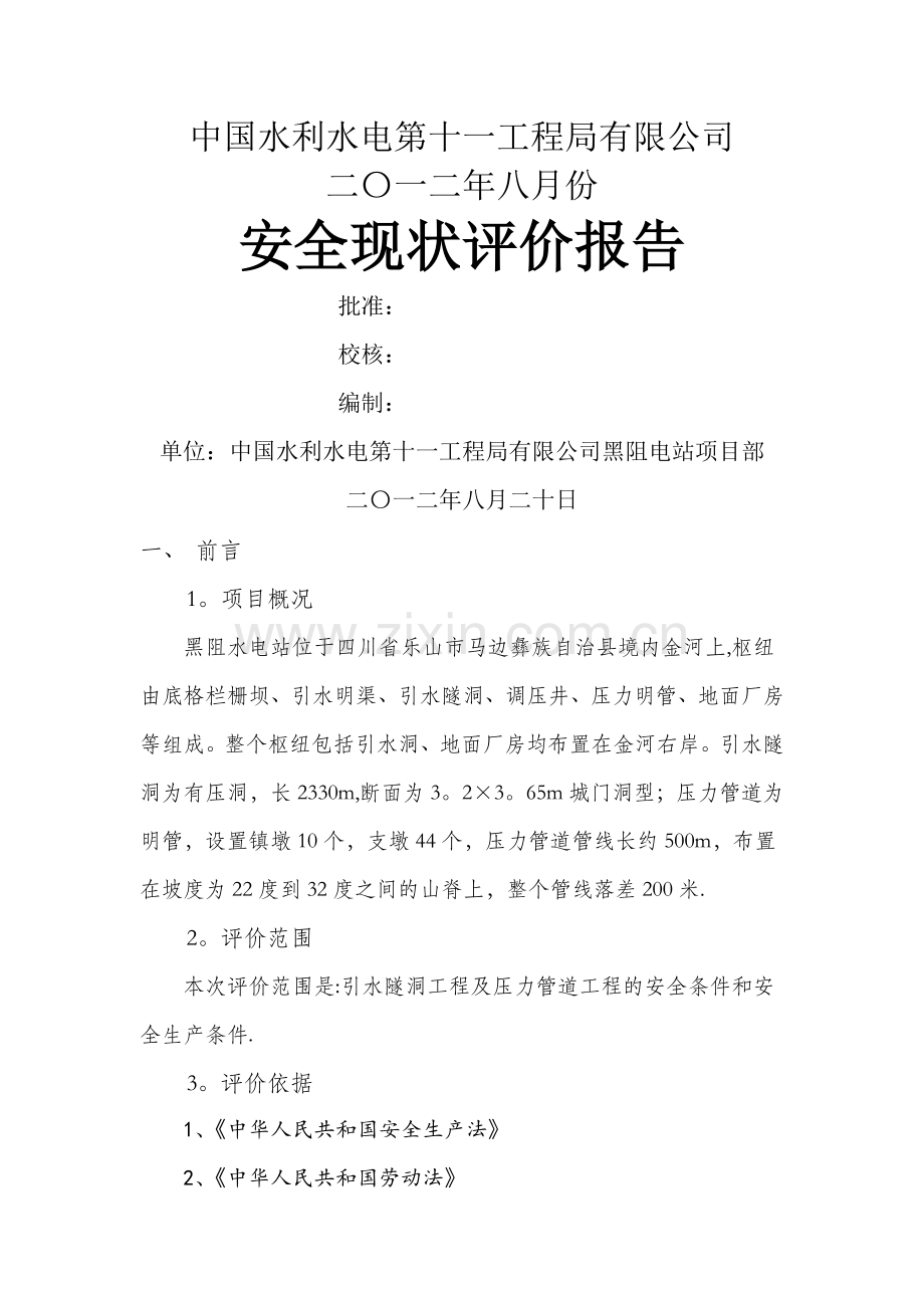 安全现状评价报告56544.doc_第1页