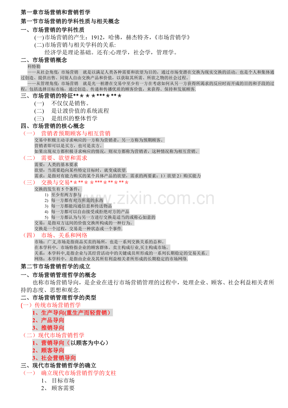 自考市场营销学复习重点(含历年考点).doc_第1页