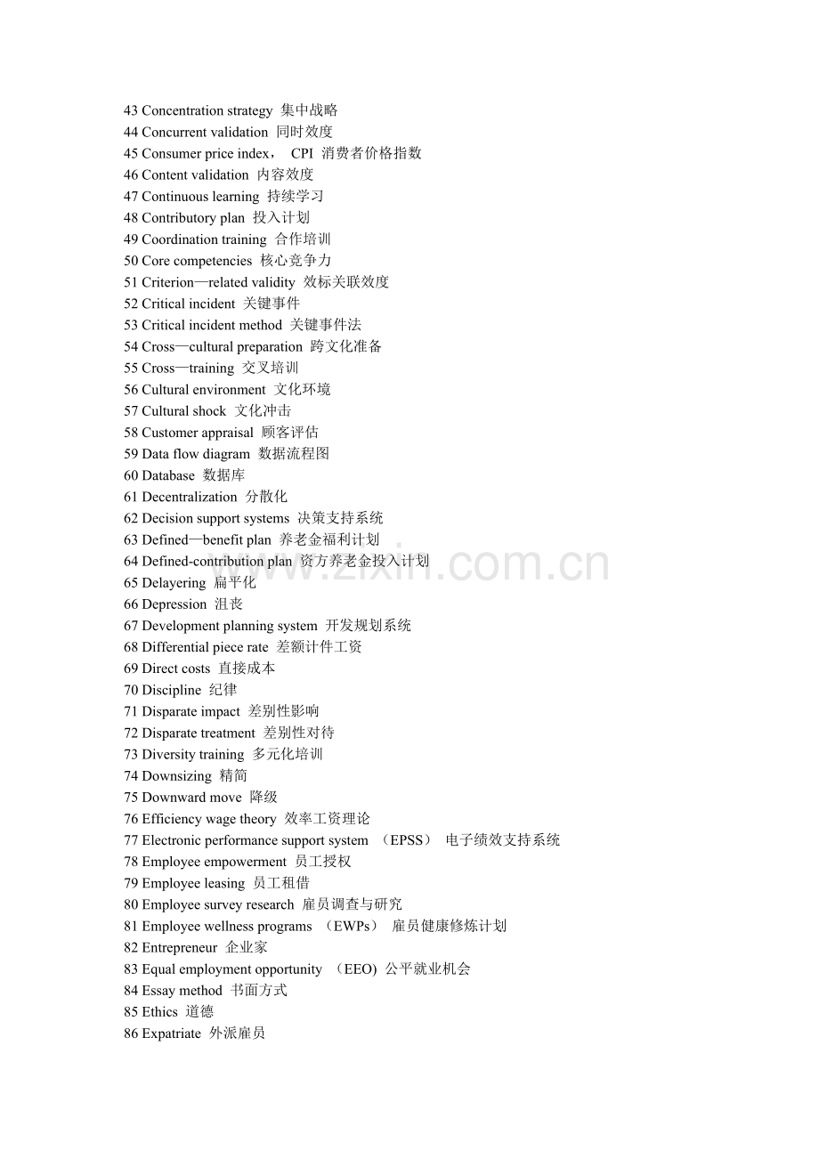 人力资源管理师专业英语词汇表.doc_第2页