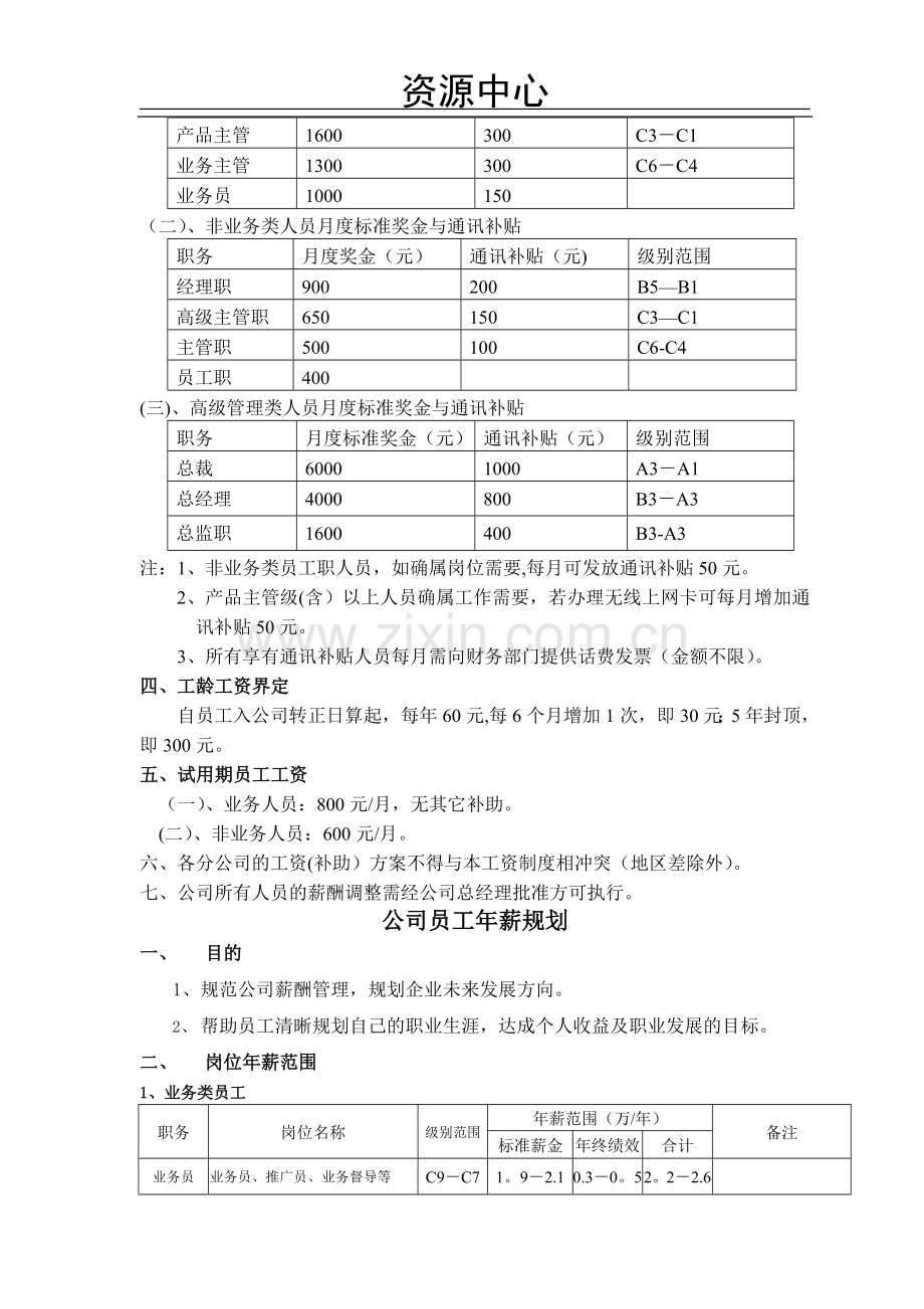 管理中心-员工月度薪酬及年度薪酬.doc_第2页
