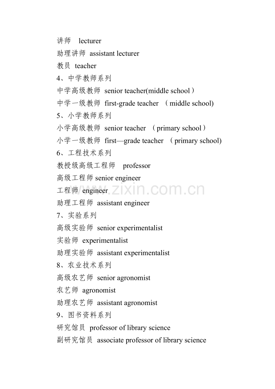 专业技术职称中英文对照.doc_第2页