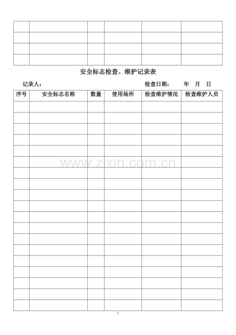 安全标志检查、维护记录表.doc_第2页