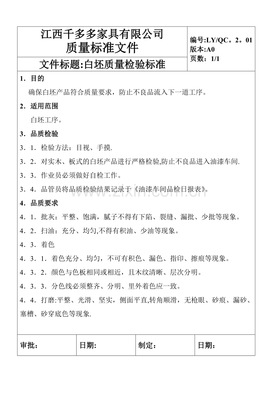 家具质量检验标准.doc_第1页