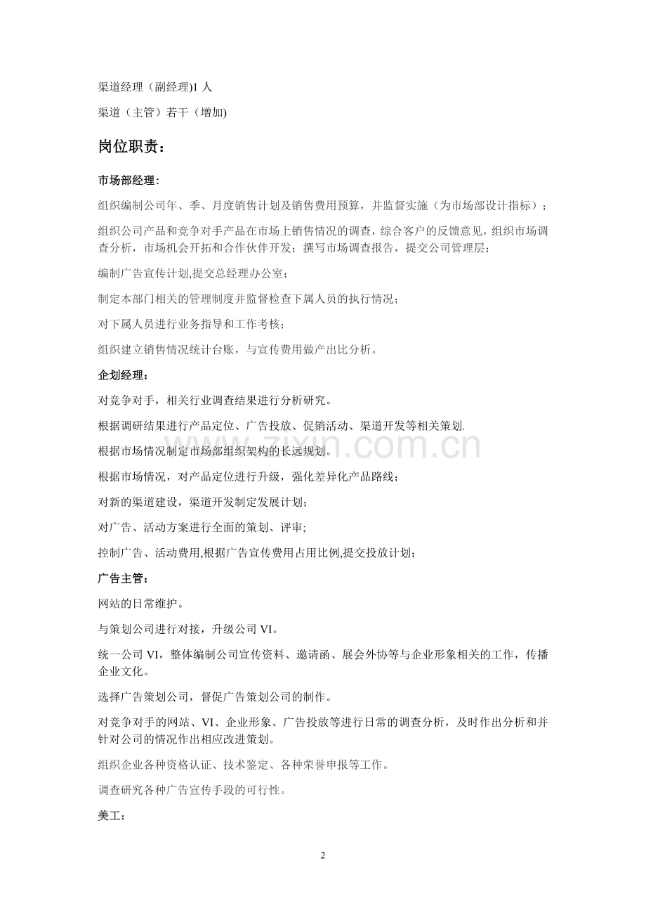装修行业市场部组织架构岗位.doc_第2页