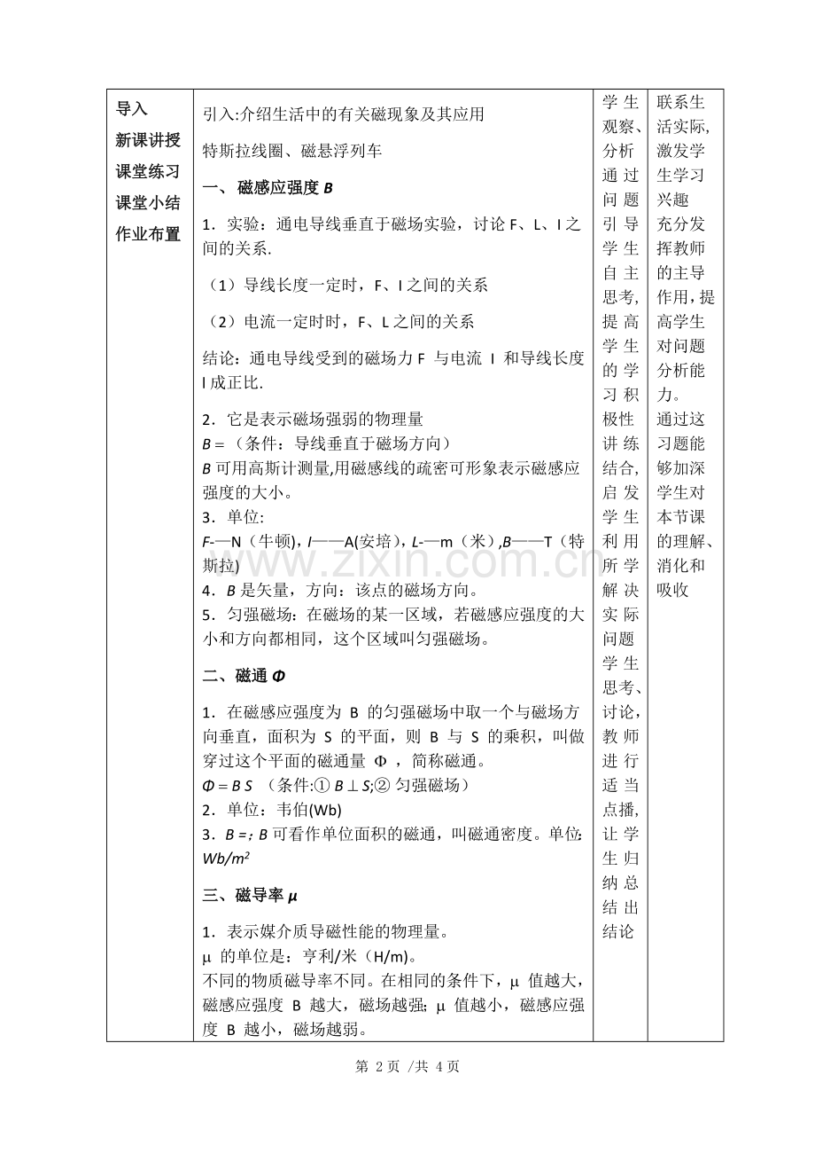 磁场的主要物理量教案.doc_第2页