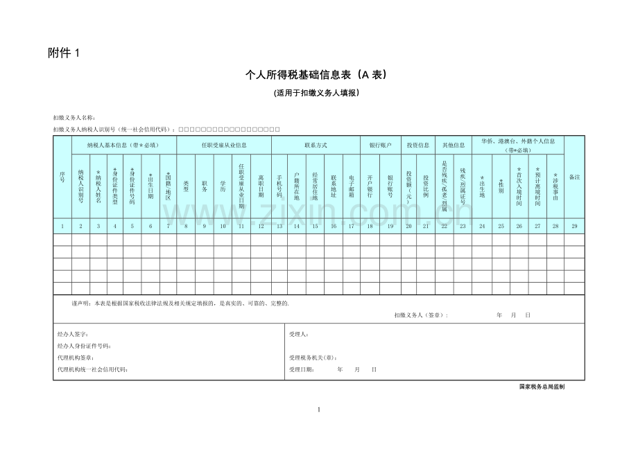 个人所得税基础信息表A表.doc_第1页