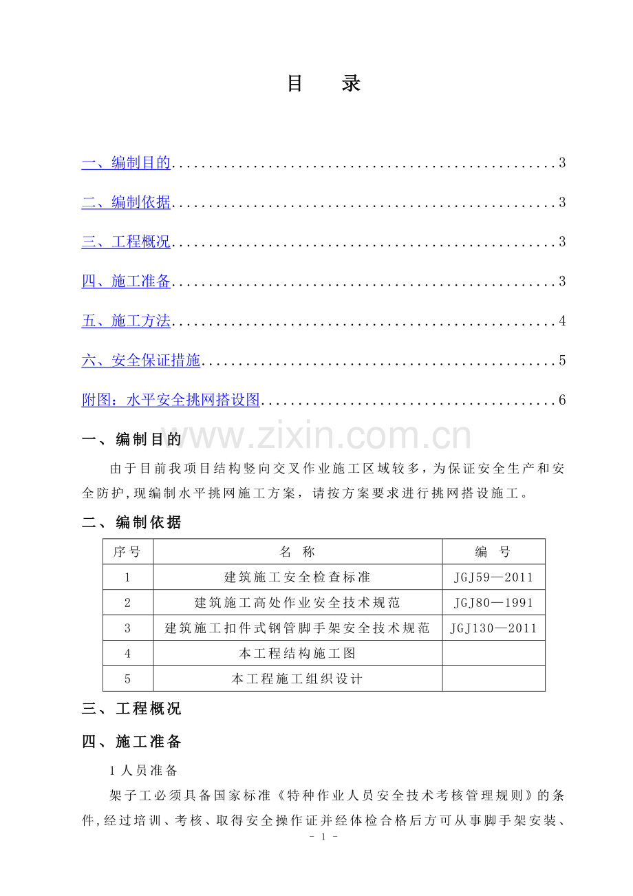 水平挑网搭设方案.doc_第1页